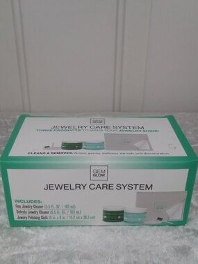 Gem Glow Jewelry Care System Cleaning Kit Liquid Fine & Delicate Cleaner Cloth